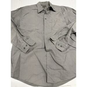 Calvin Klein Shirt Mens Large Gray Button Down Dress Shirt 16.5 36